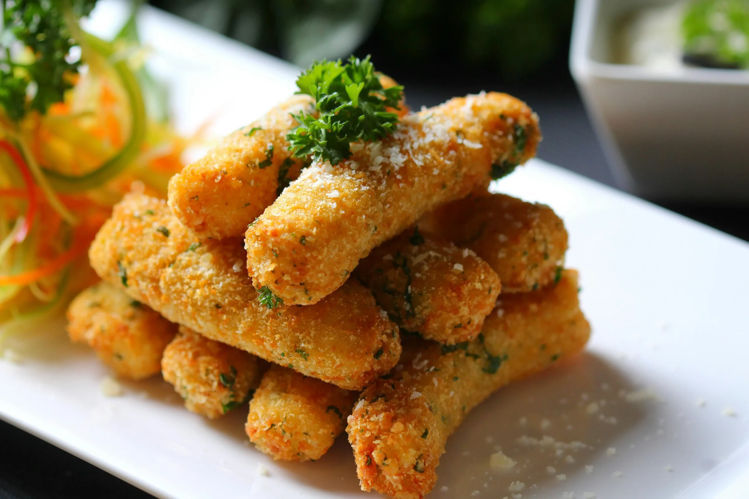 Fresh zucchini sticks ready for making Crispy Parmesan Zucchini Fries.